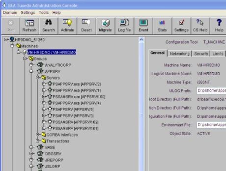 Tuxedo Admin Console